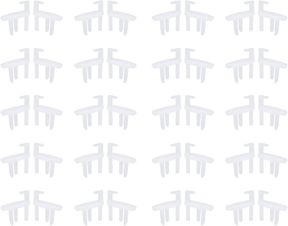 40 Stuks Autoraam Blind End Clips voor Raamdecoratie - Verborgen Clips voor Window Blinds, 28x26mm, Wit