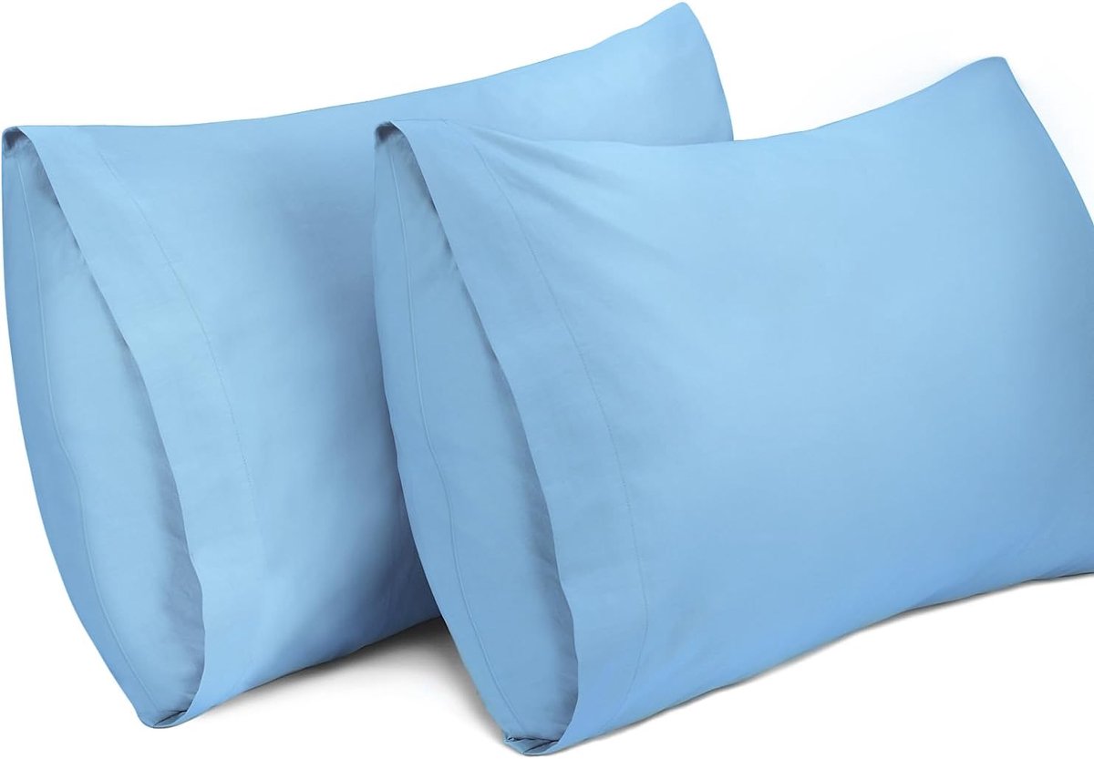 Lirex 2-Pack Kussenslopen, 100% Katoen Ademende Kussensloop Pillow Cover, 50 x 70 cm, Hemelsblauw - ShopVlot
