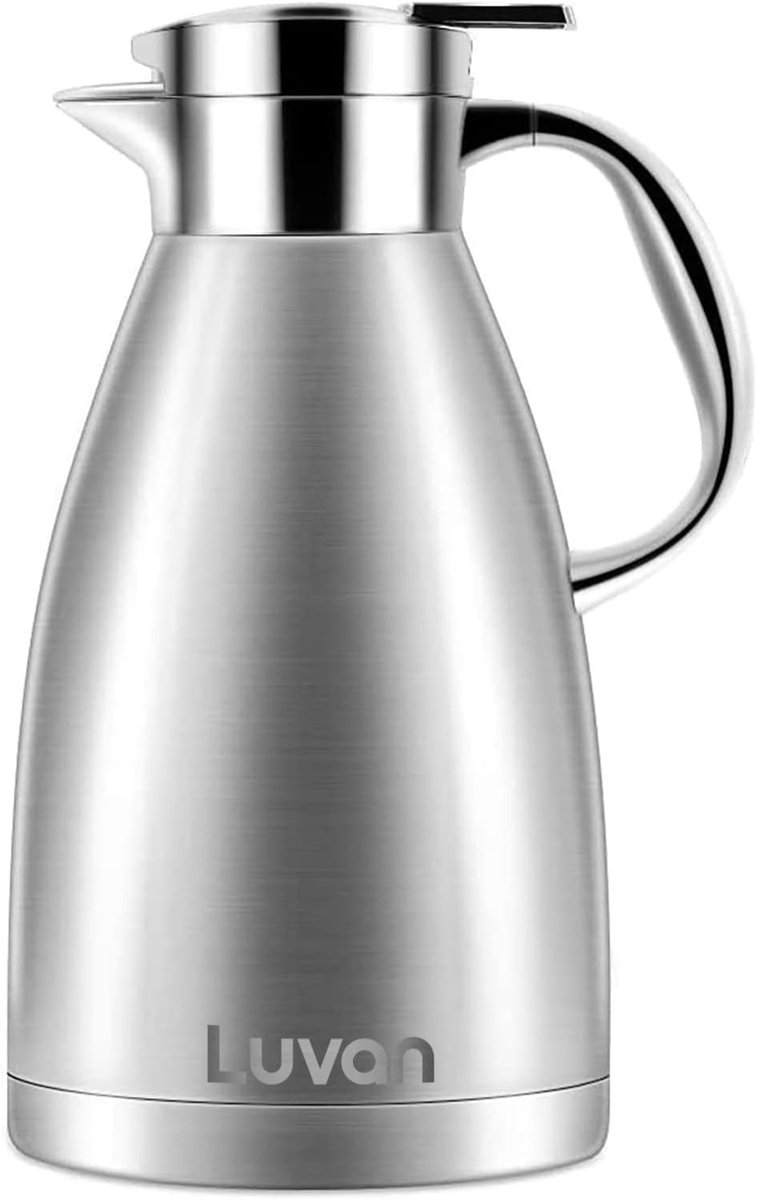 Thermische Karaf - Roestvrij Staal - 1,8 L - Dubbelwandig Geïsoleerd - Voor Koffie en Thee