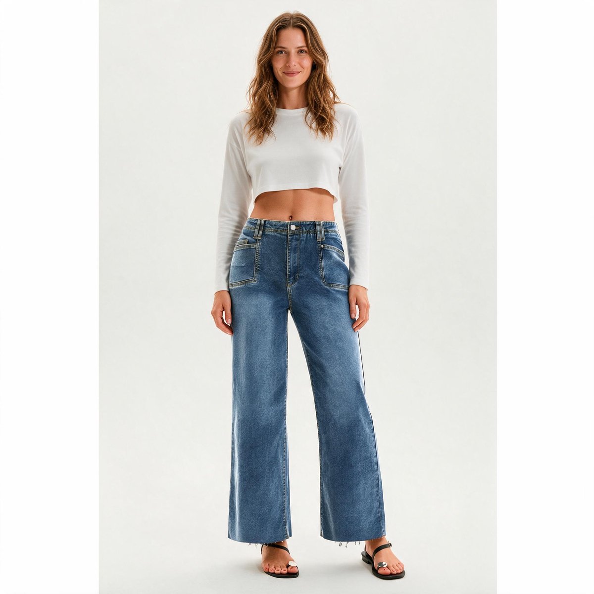 Imily Bela Dames High Waist Wide Leg Jeans