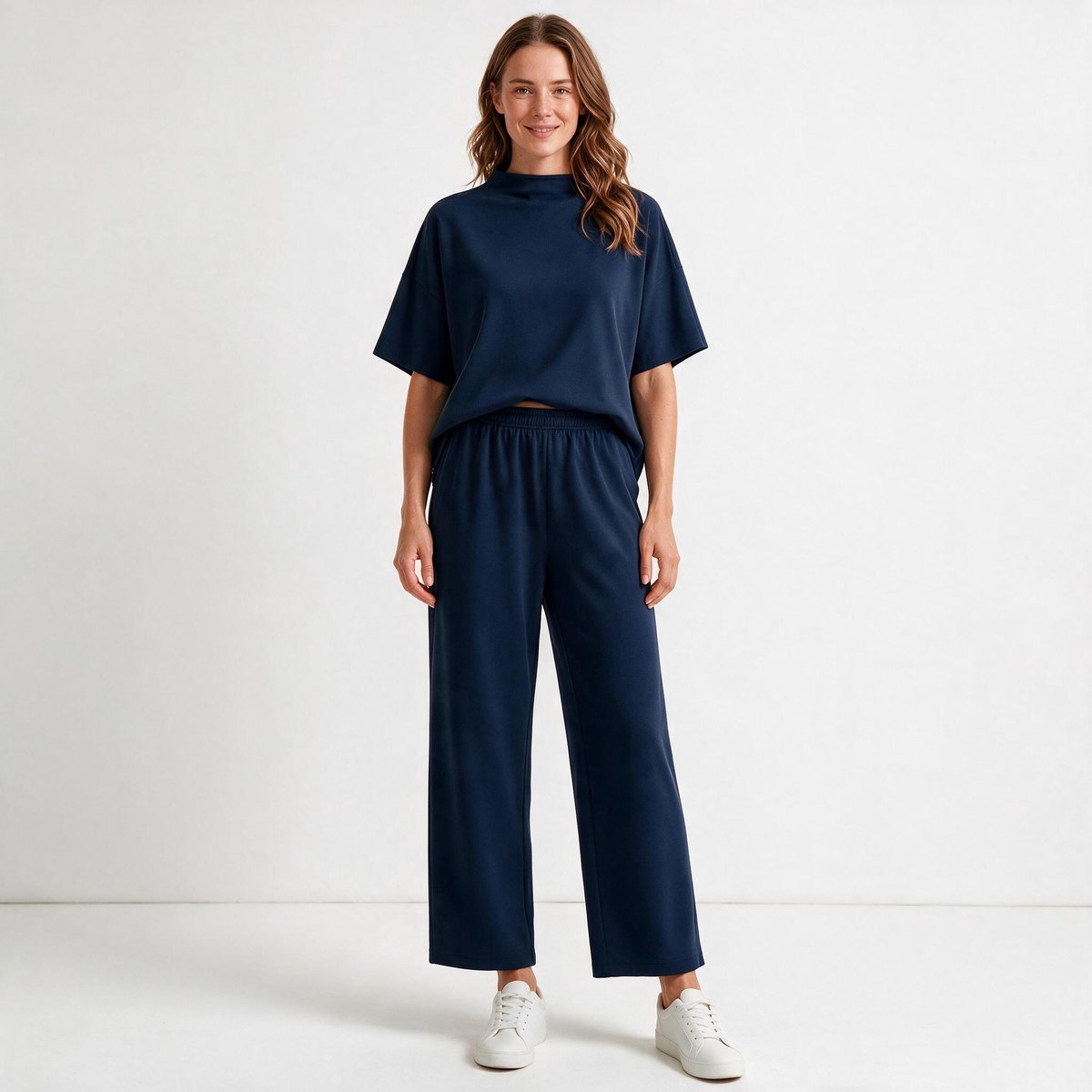 Imily Bela Dames Tweedelige Lounge Set met T-shirt en Wijde Broek