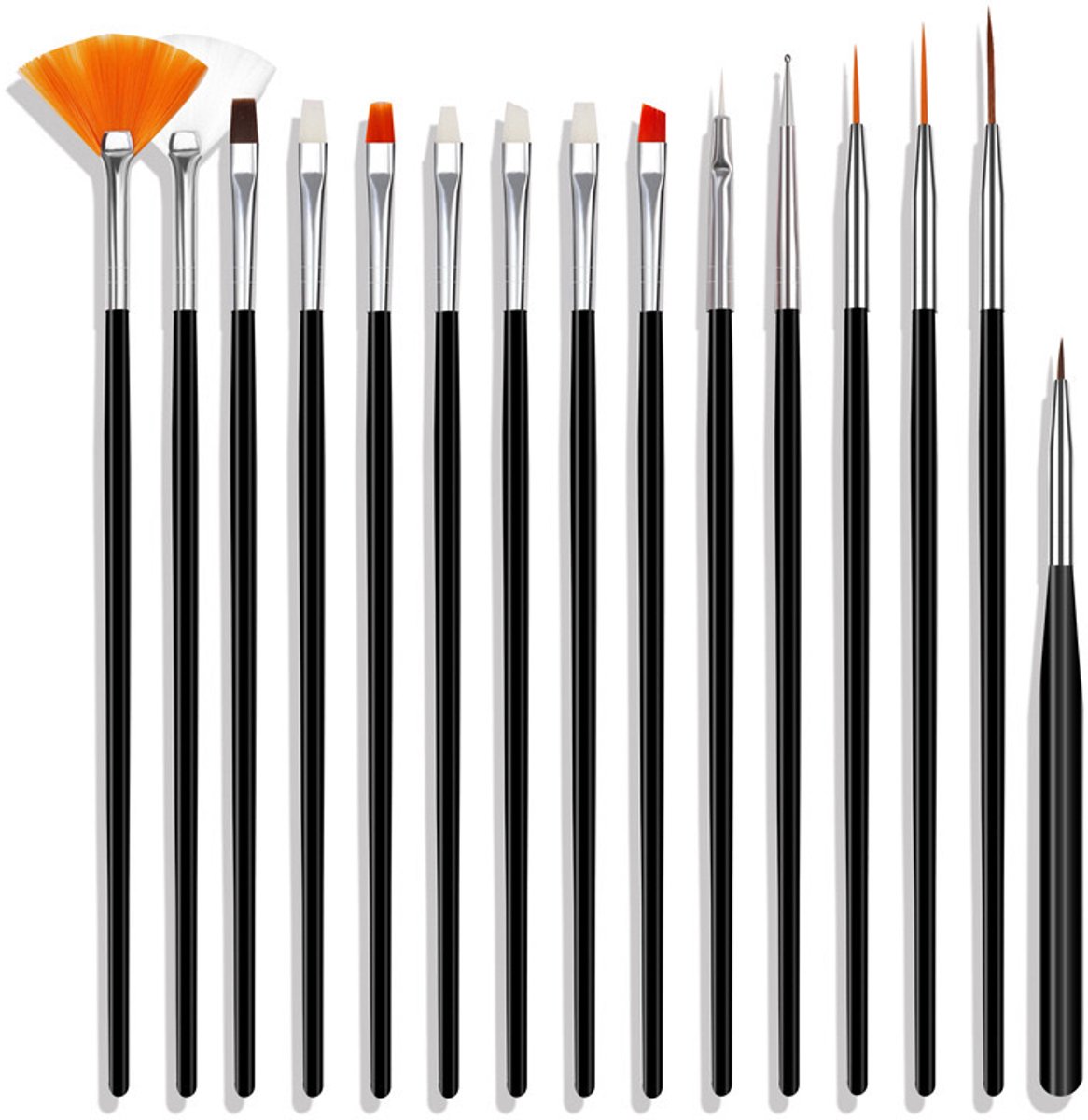 Professionele set van 15 nagelkunstkwasten