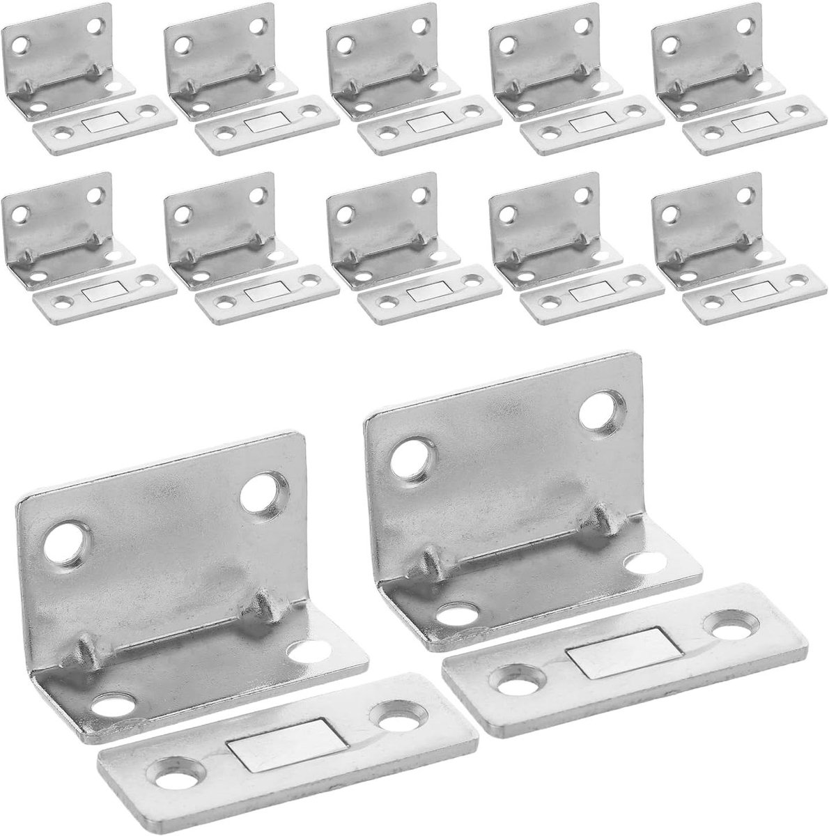Magneetdeursluiting Sets - Kastdeur Magneten - Meubels Sluiten - Dubbele Bevestiging - 12 Stuks - Zilver