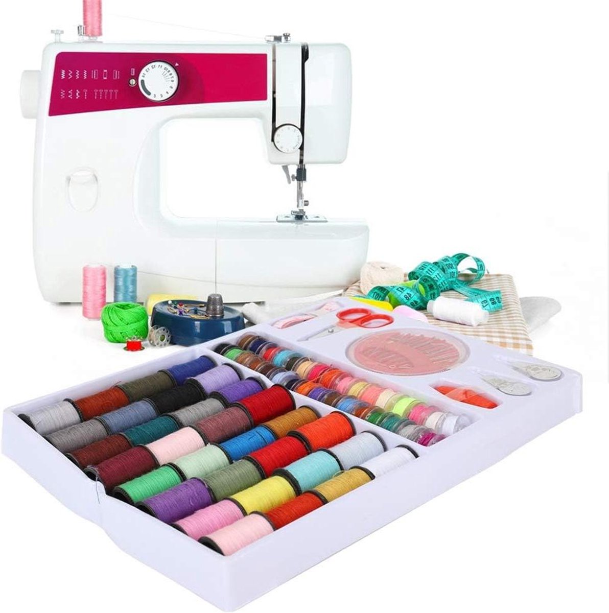 Naaisetje - Reparatieset - Kleding repareren - Compleet basisgereedschap - 32 spoelen - Multicolor