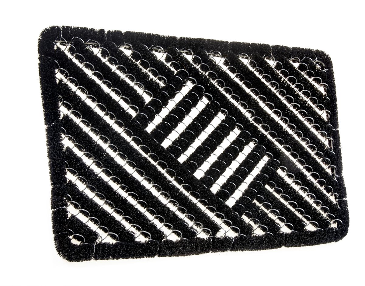 Famanu Deurmat van kokos en rubber, 40 x 60 cm, antislip vuilopvangmat voor binnen en buiten, weerbestendig en zwart