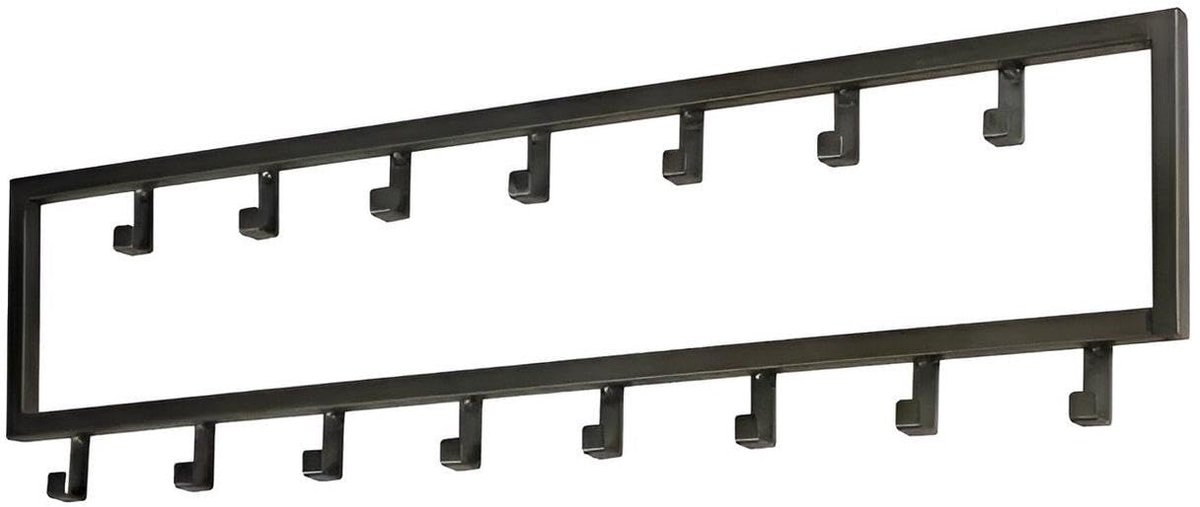 Famanu Wandkapstok met 15 haken, hangende muurkapstok van , 80 cm, mat zwart, ideaal voor het ophangen van jassen en accessoires