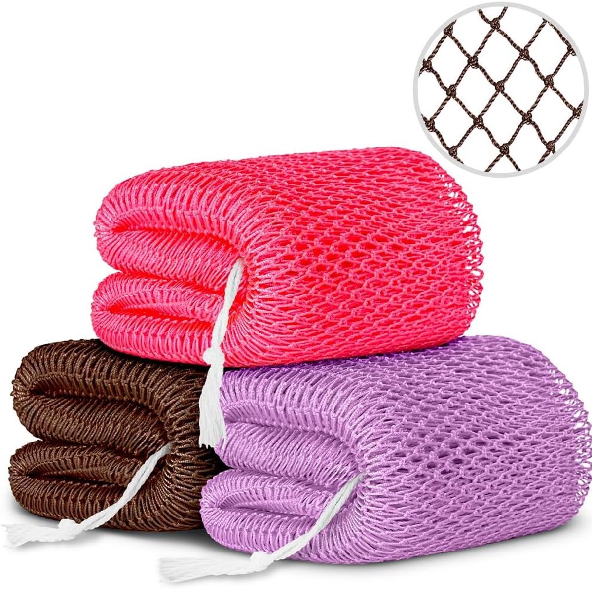 Afrikaanse Exfoliatie Net Spons, Loofah Lichaamspeeling Spons voor Bad en Douche, Diepe Reiniging en Dode Huid Verwijdering