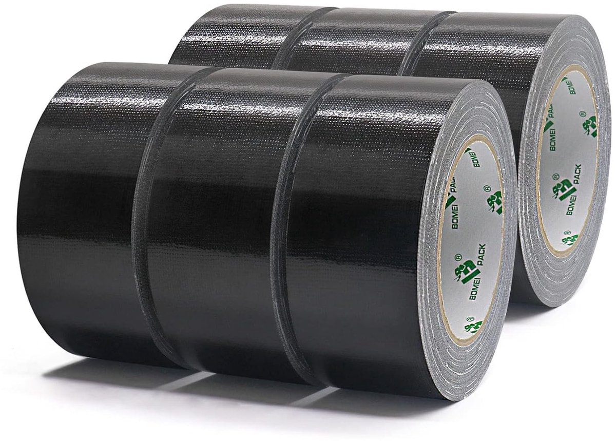 Multifunctionele Zwarte Reparatietape 50 mm x 50 m - 6 Rollen Sterk en Duurzaam voor Diverse Toepassingen