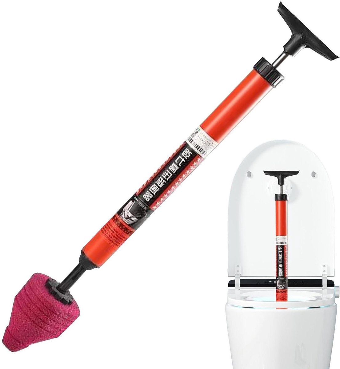 Hogedruk Ontstopper - Luchtreiniger Afvoer - Leidingen Reinigen - Ergonomische Grip - 64 x 18 x 10 cm - Grijs