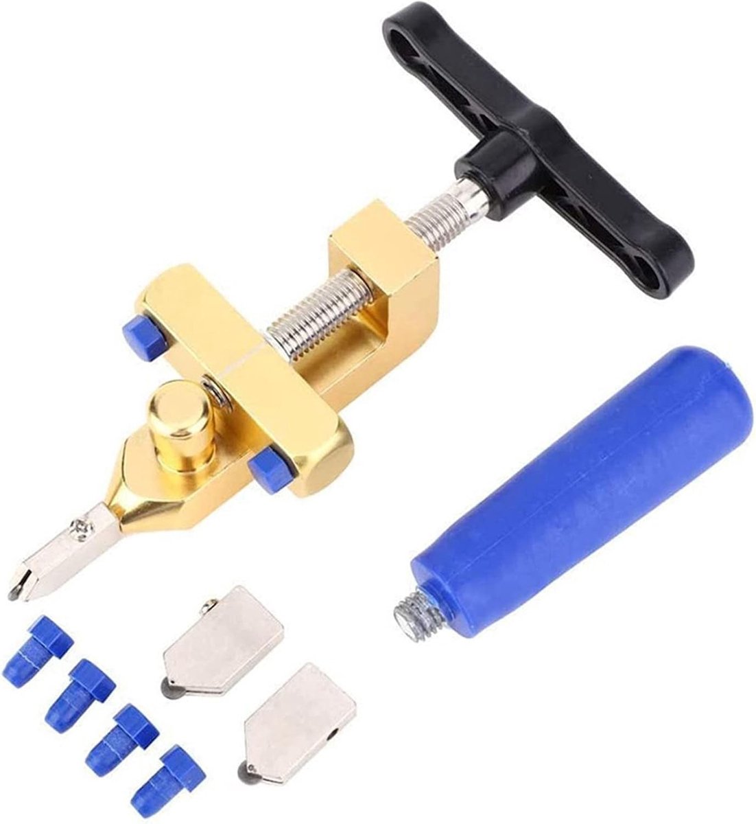 Handmatige Tegelsnijder 2-in-1 voor Thuisgebruik, Inclusief 3-15mm Tungsten Stalen Snijbladen voor Keramische en Glazuurtegels, Ideaal voor DIY Projecten