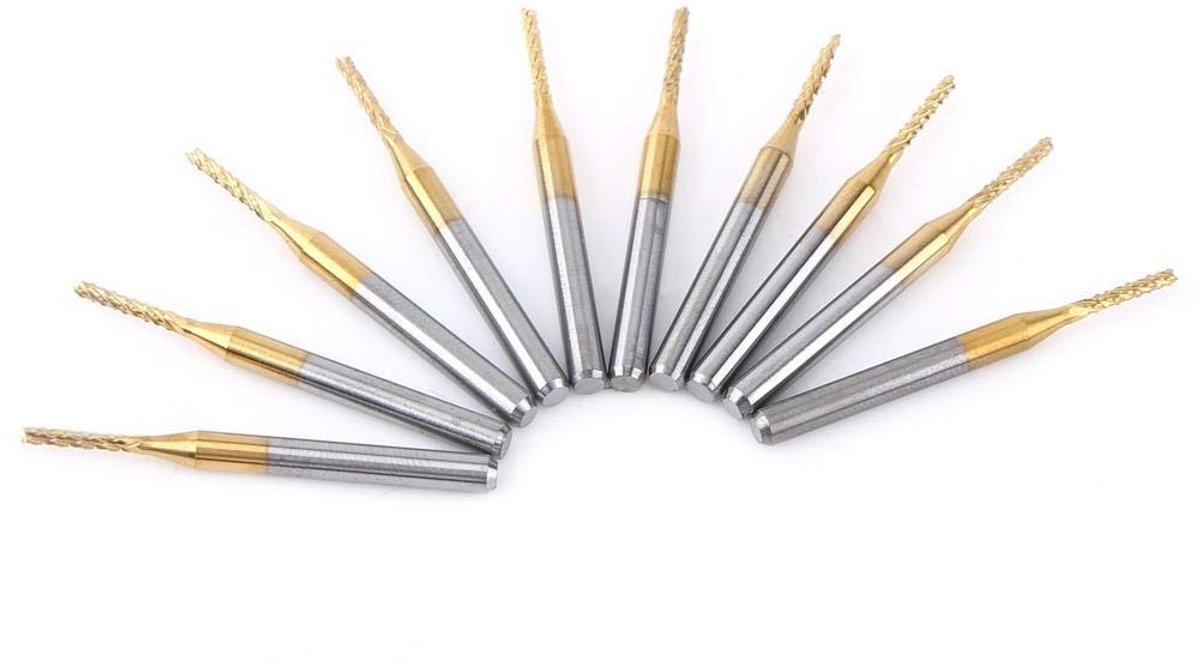 Set van 10 CNC Freesbits met 1.5mm Snijkant en Tungsten Coating voor Precisie Graveren en Bewerken