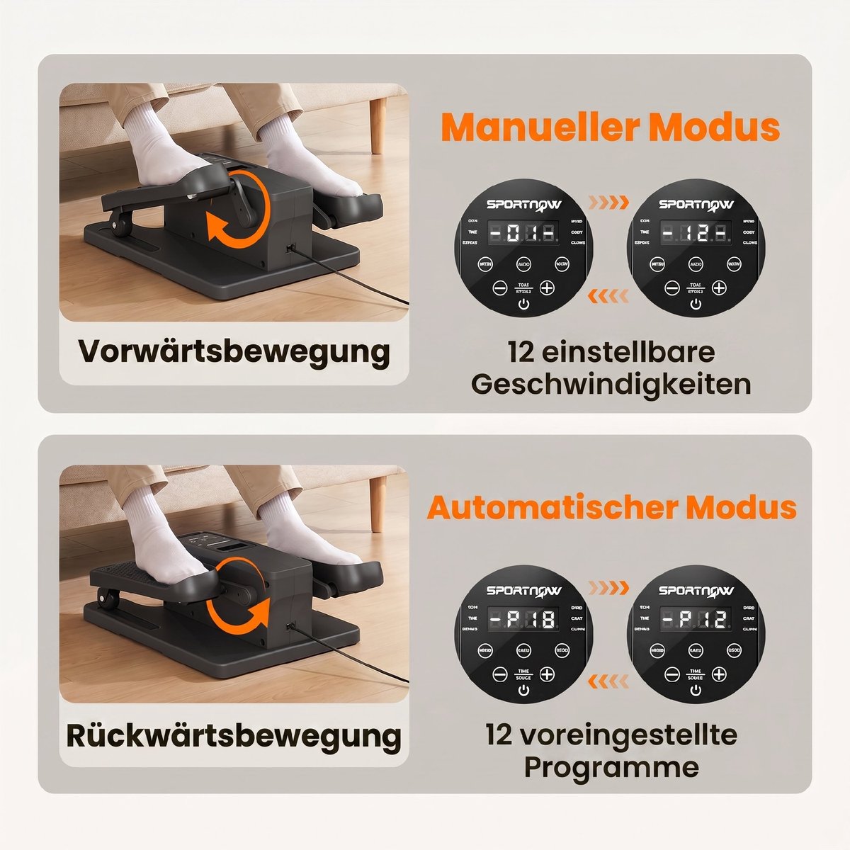 Mini-elliptische trainer voor thuisgebruik-elektrische crosstrainer voor onder een keukenkastje met afstandsbediening-led-display en 12 snelheden. thumbnail 6