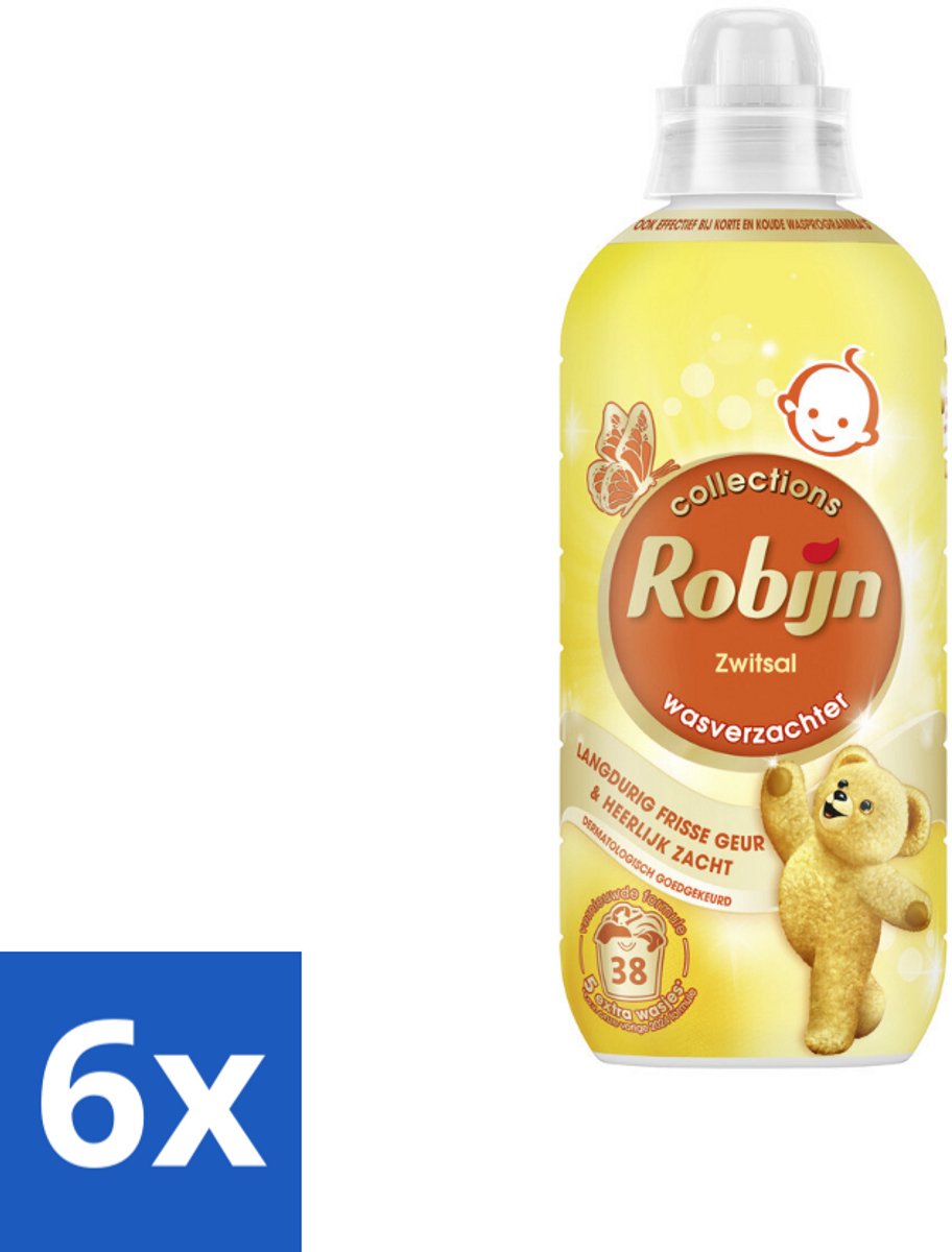6 x Robijn – Wasverzachter – Zwitsalgeur – 765 ml - Wasverzachter - Babygeur - Zachte Was - Wasverzachter Bakje - Huidvriendelijk