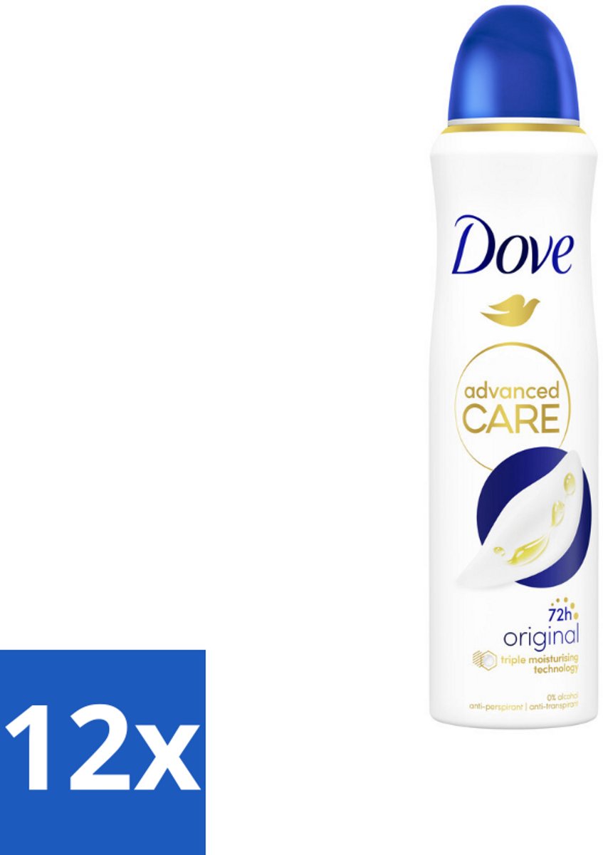 12 x Dove – Deodorant Spray – Original – 150 ml - Anti-transpirant - Deodorant Spray - Zweetbehandeling - Geurverwijdering - Huidverzorging