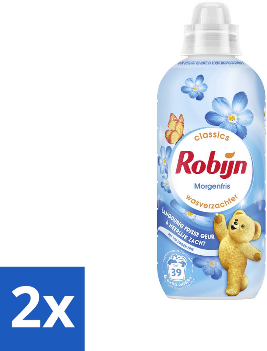 2 x Robijn – Wasverzachter – Morgenfris – 780 ml - Wasverzachter - Wasgeur - Kleding Verzachter - Frisse Geur - Slijtage Verminderen