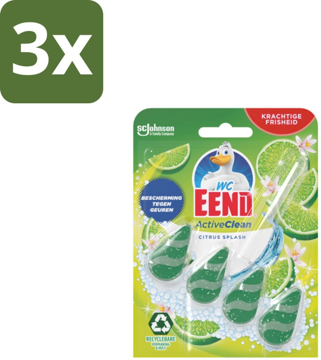 3 x WC Eend – Toiletblok – Active Clean – Citrus – 38 g - Koffiezetapparaat