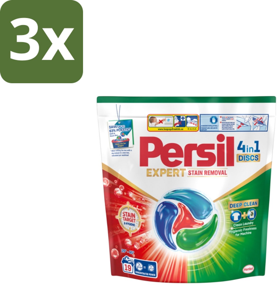 3 x Persil - Wasmiddelcapsules - Discs Stain Removal - 19 Capsules - Koffie - Koffiezetapparaat - Koffiezetapparaat Met Automatische Functie