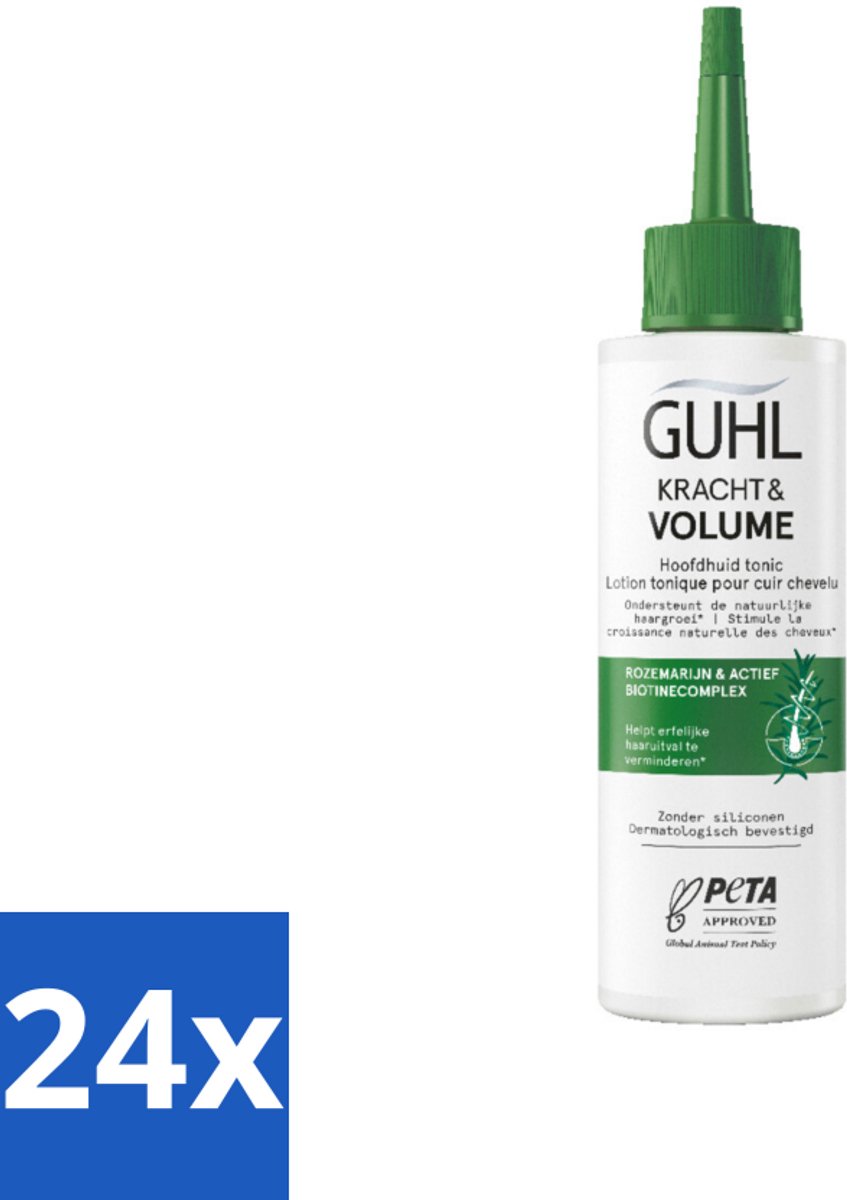 24 x Guhl – Scalp Tonic – Kracht & Volume – 125 ml - Haaruitval - Haargroei - Haarversterking - Hoofdhuid Tonic - Biotine