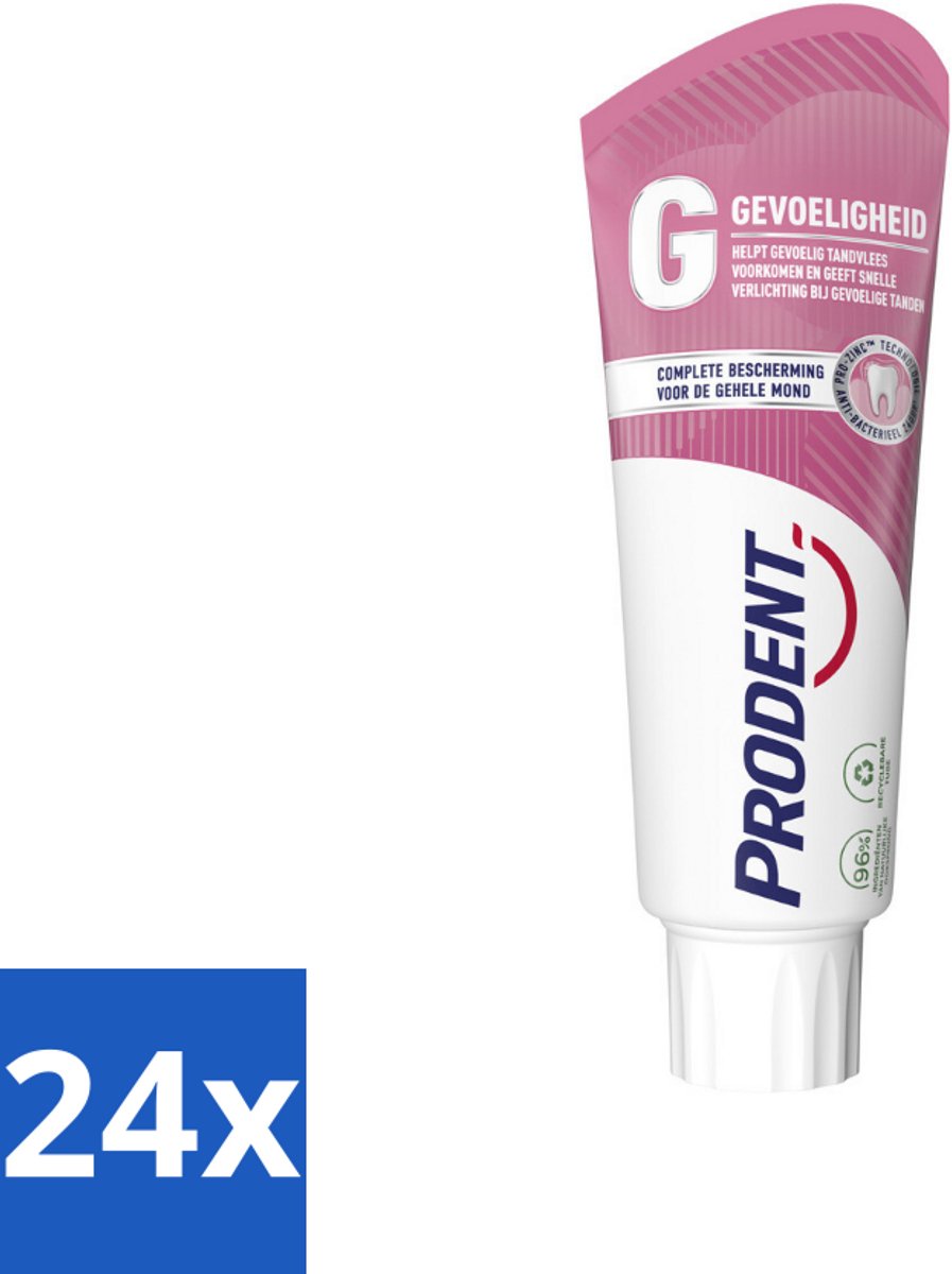 24 x Prodent – Tandpasta – Gevoeligheid – Pro-Zinc Technologie – 75 ml - Gevoelige Tanden - Gevoelig Tandvlees - Pro-Zinc - Antibacteriële Werking - Mondverzorging
