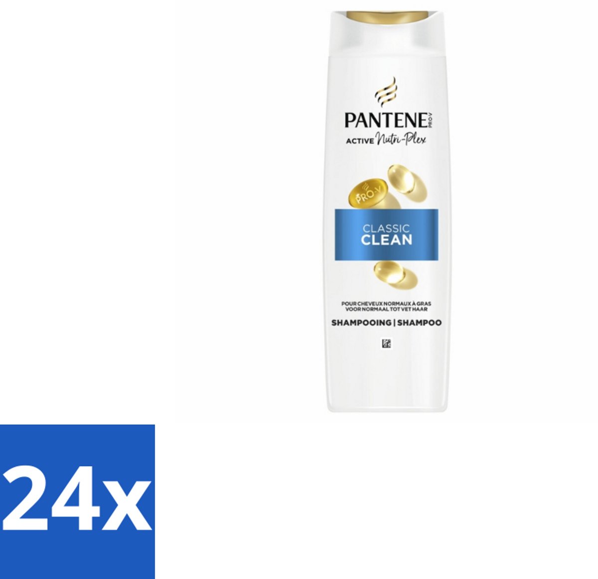 24 x Pantene – Shampoo – Classic Clean – 400 ml - Haarversterking - Schade Door Stylen - Fris Haar - Gezond Haar - Glanzend Haar