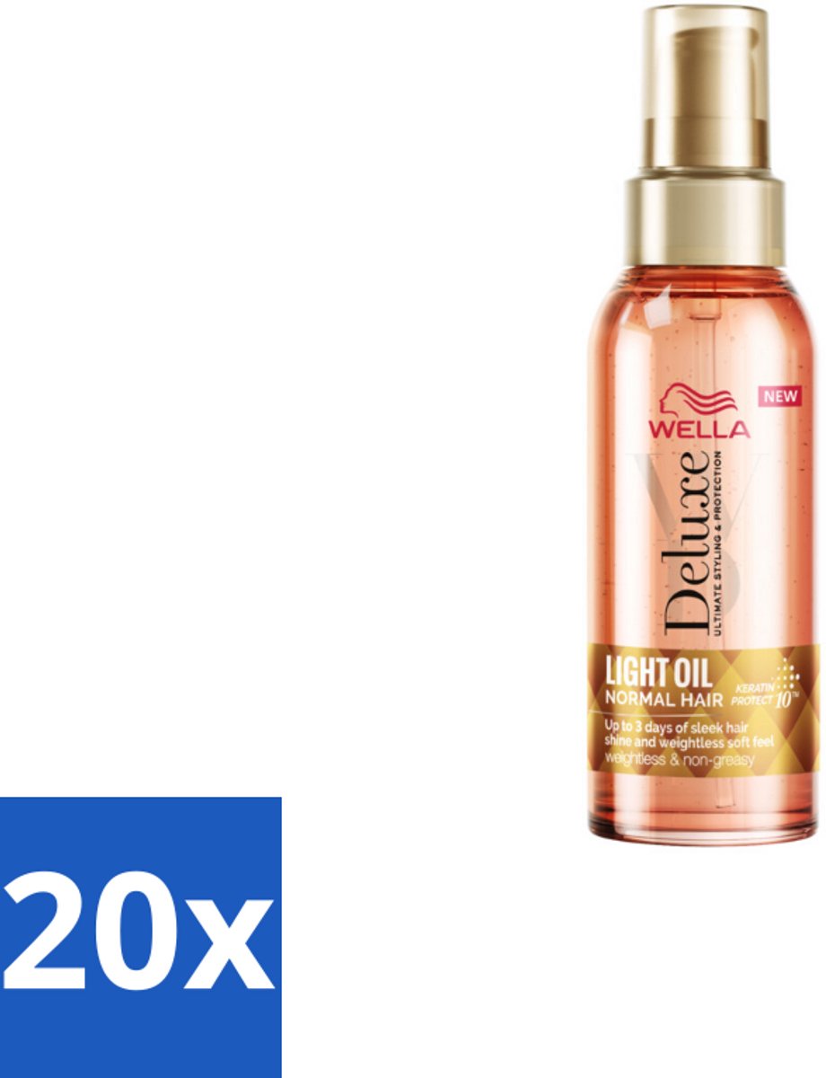 20 x Wella – Deluxe Oil Light – Haarolie – 100 ml - Haarolie - Glans - Gezond Haar - Voeding - Anti-pluis