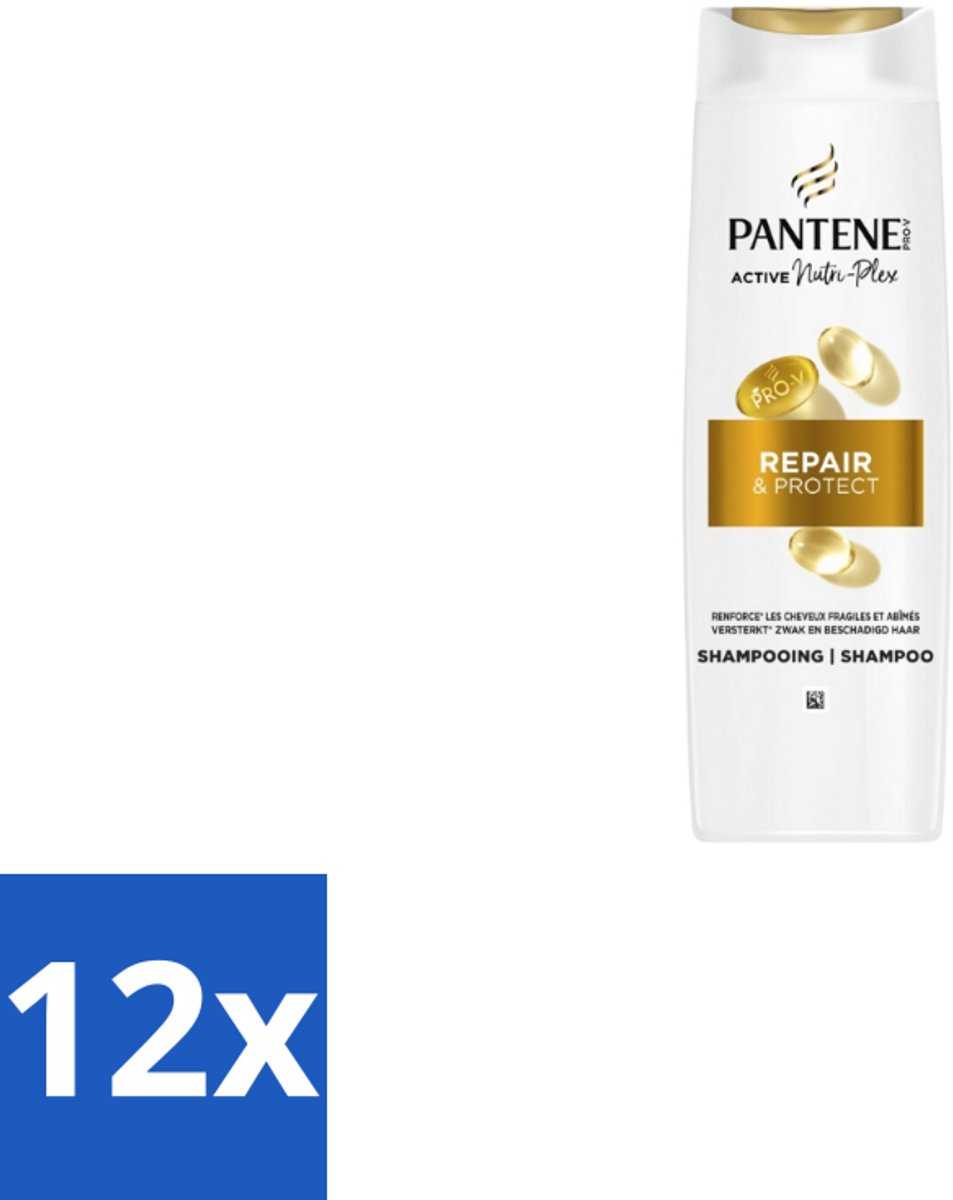 12 x Pantene – Shampoo – Repair & Protect – 250 ml - Haarschoonmaken - Haarversterken - Haarbeschermen - Haarvoeding - PRO-V