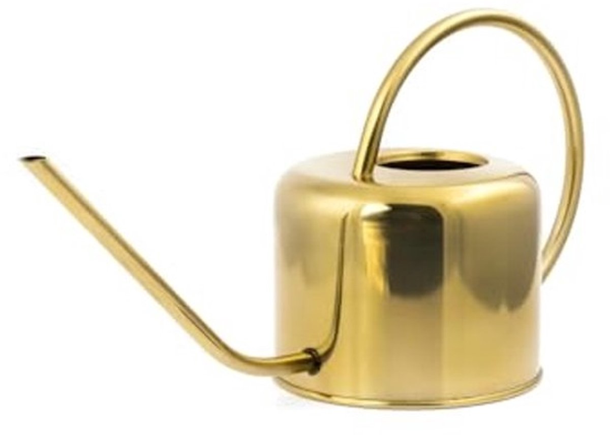 Gouden metalen gieter van 37,5 x 13 x 19,5 cm