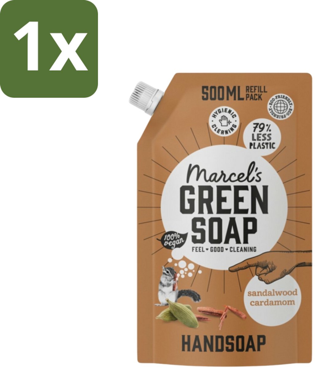1 x Marcel’s Green Soap – Allesreiniger Navulling – Sandelhout & Kardemom – 500 ml - Koffiezetapparaat
