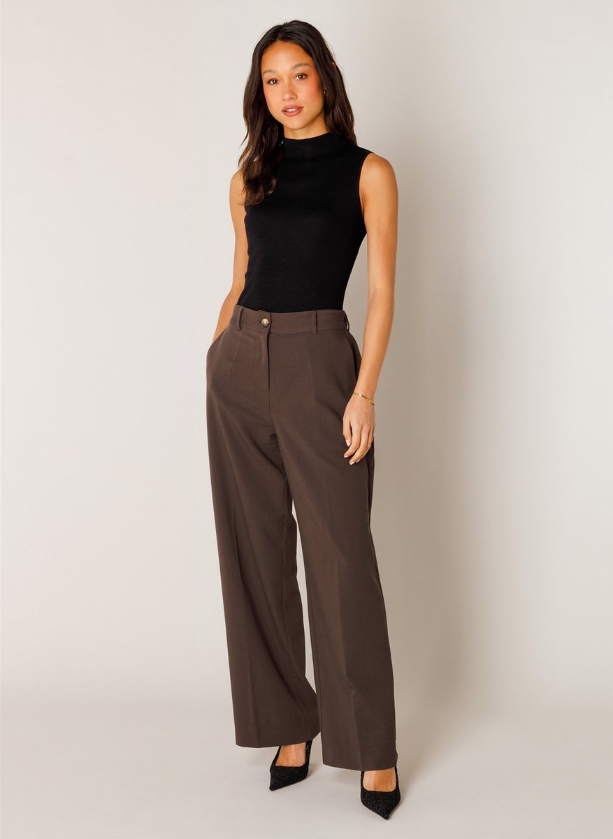 BASE LEVEL Yuna Pants - Brown - maat W42 / L30