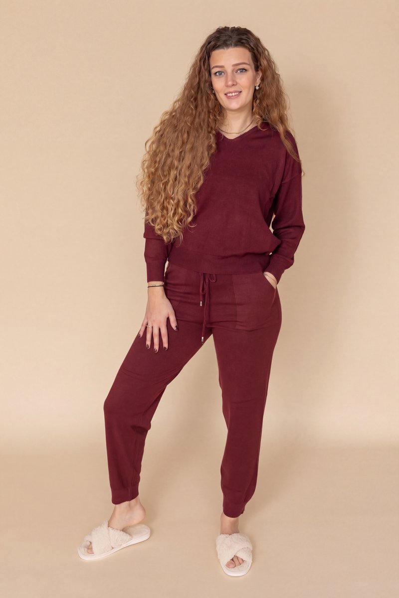 Huispak Dames Emma - Bordeaux Rood - Maat S/M - Lounge We Are