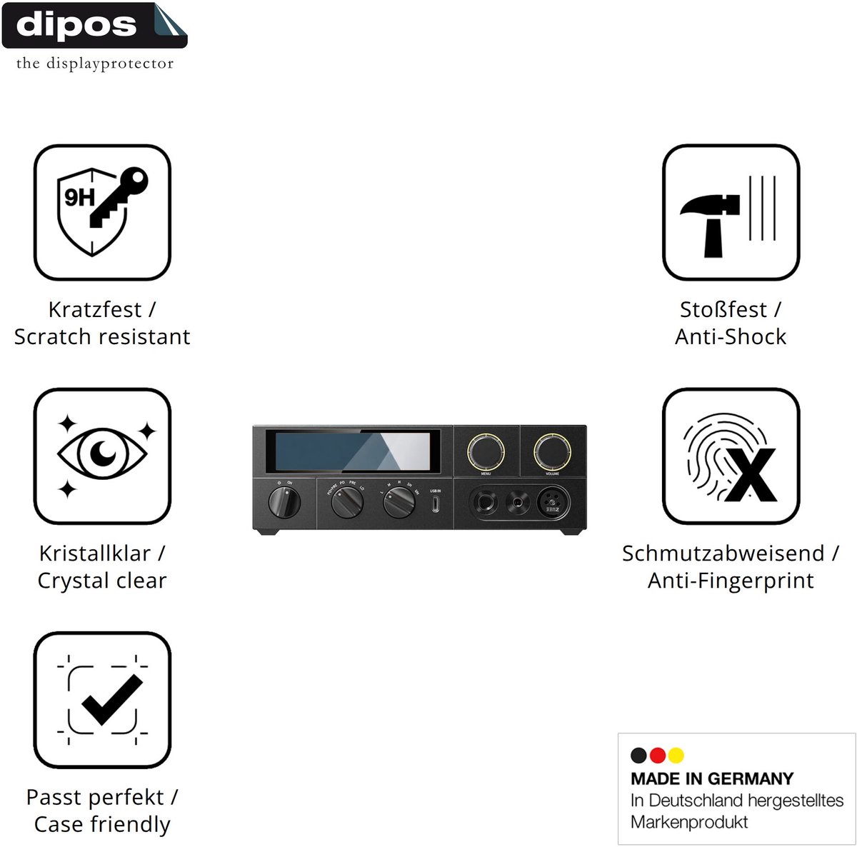 dipos – 2x Pantserfolie geschikt voor FiiO K17 | 9H Screenprotector