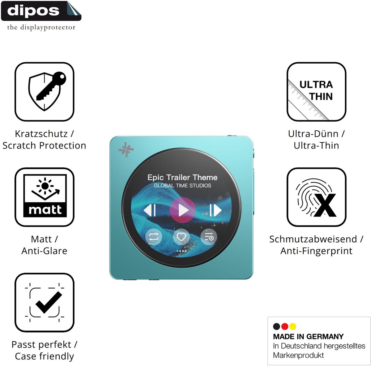 dipos – 4x Matte Beschermfolie geschikt voor FiiO DISC | Krasbestendige & antireflecterende Screenprotector Ultra-Thin