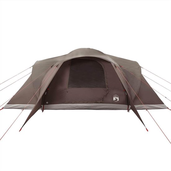 Familie Tent - Tunnel Tent - Kamperen met gezin - Waterdicht en winddicht - 6 personen - Bruin — afbeelding 3