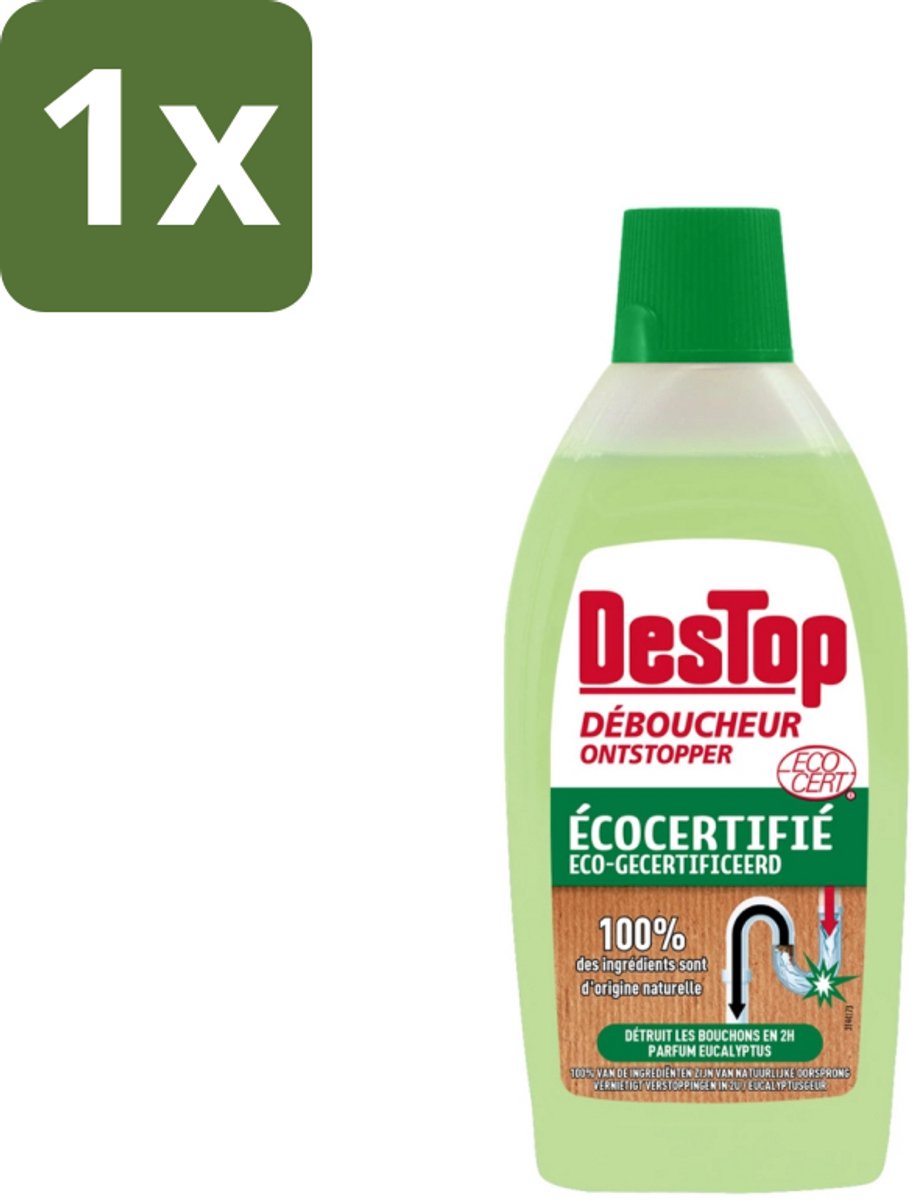 DesTop - Onderhoud & Ontstop Leidingen - Biologische Ontstopper - Natuurlijke Ingrediënten - Eucalyptusgeur - 500 ml - 1 stuk