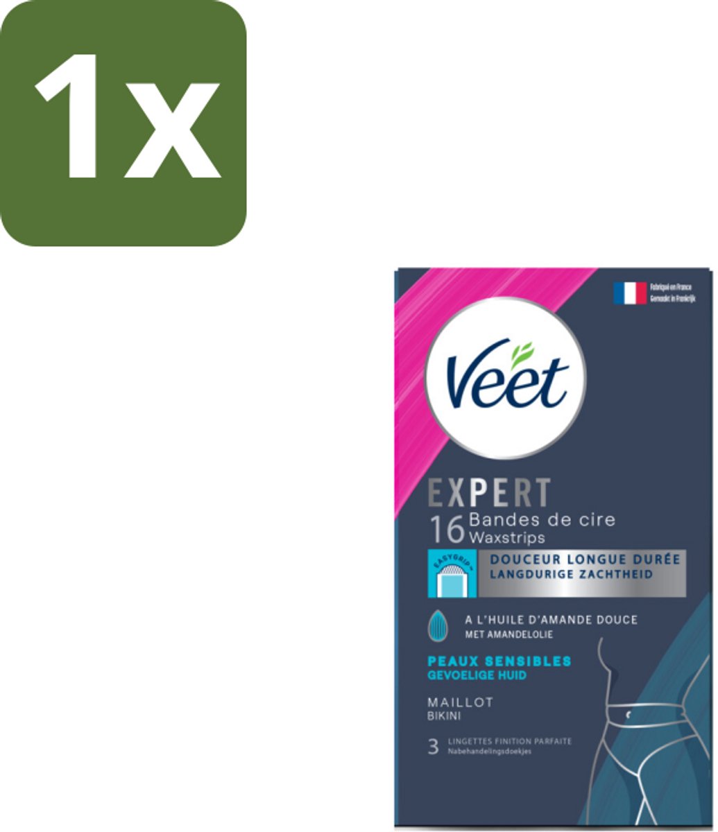 Veet Expert Koude Waxstrips Bikini Sensitive 16 stuks per verpakking - 1 stuk