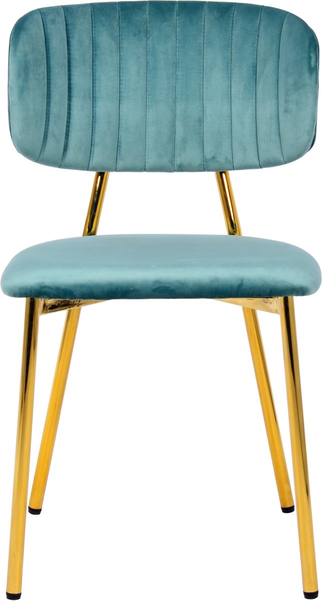 Padiro eetkamerstoelen set van 2 - mint - fluweel - ijzeren onderstel - retro