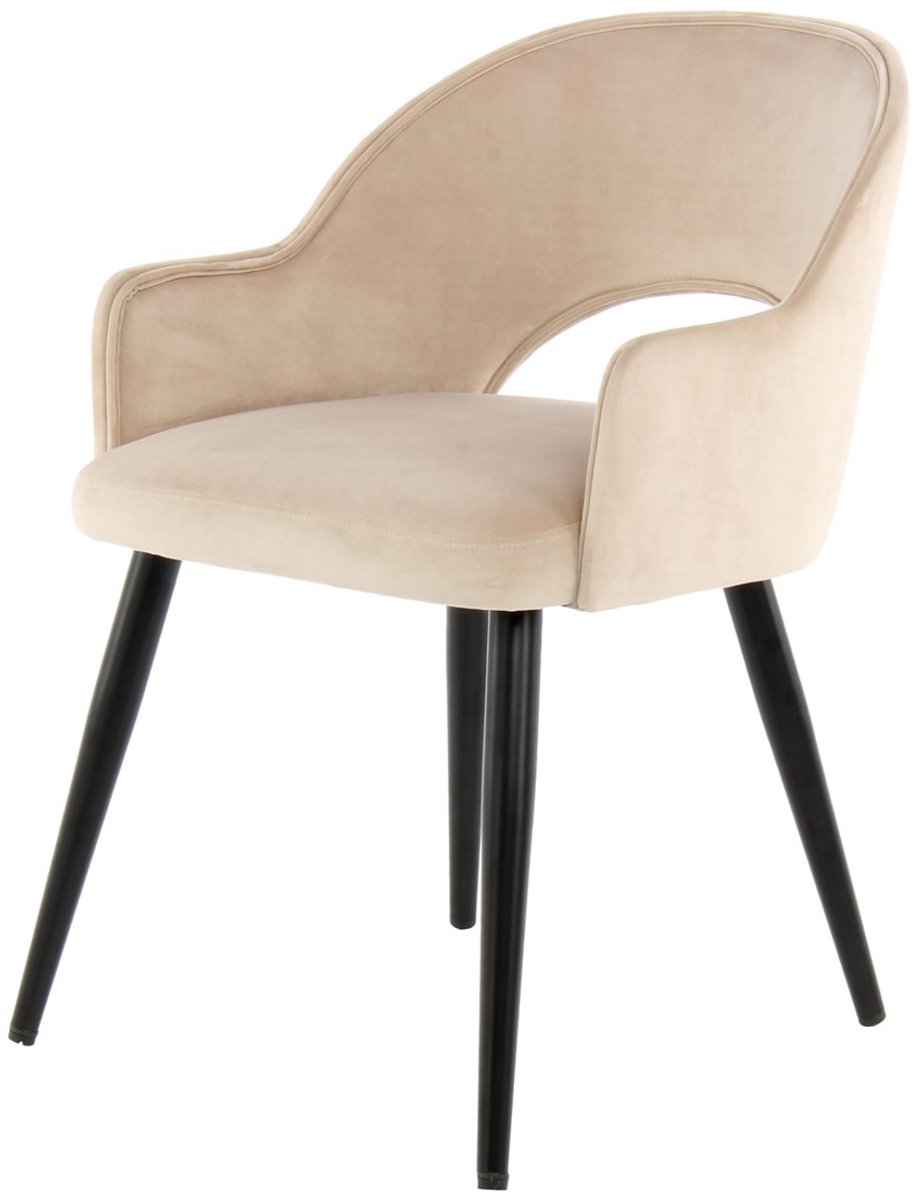 Padiro eetkamerstoelen set van 2 - champagne - polyester - metalen onderstel - japandi