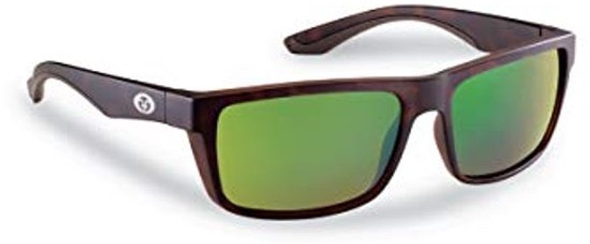 Gepolariseerde Zonnebril voor Vissport en Outdoor Activiteiten - UV Bescherming, Matte Tortoise Frames, Amber-Green Spiegellenzen