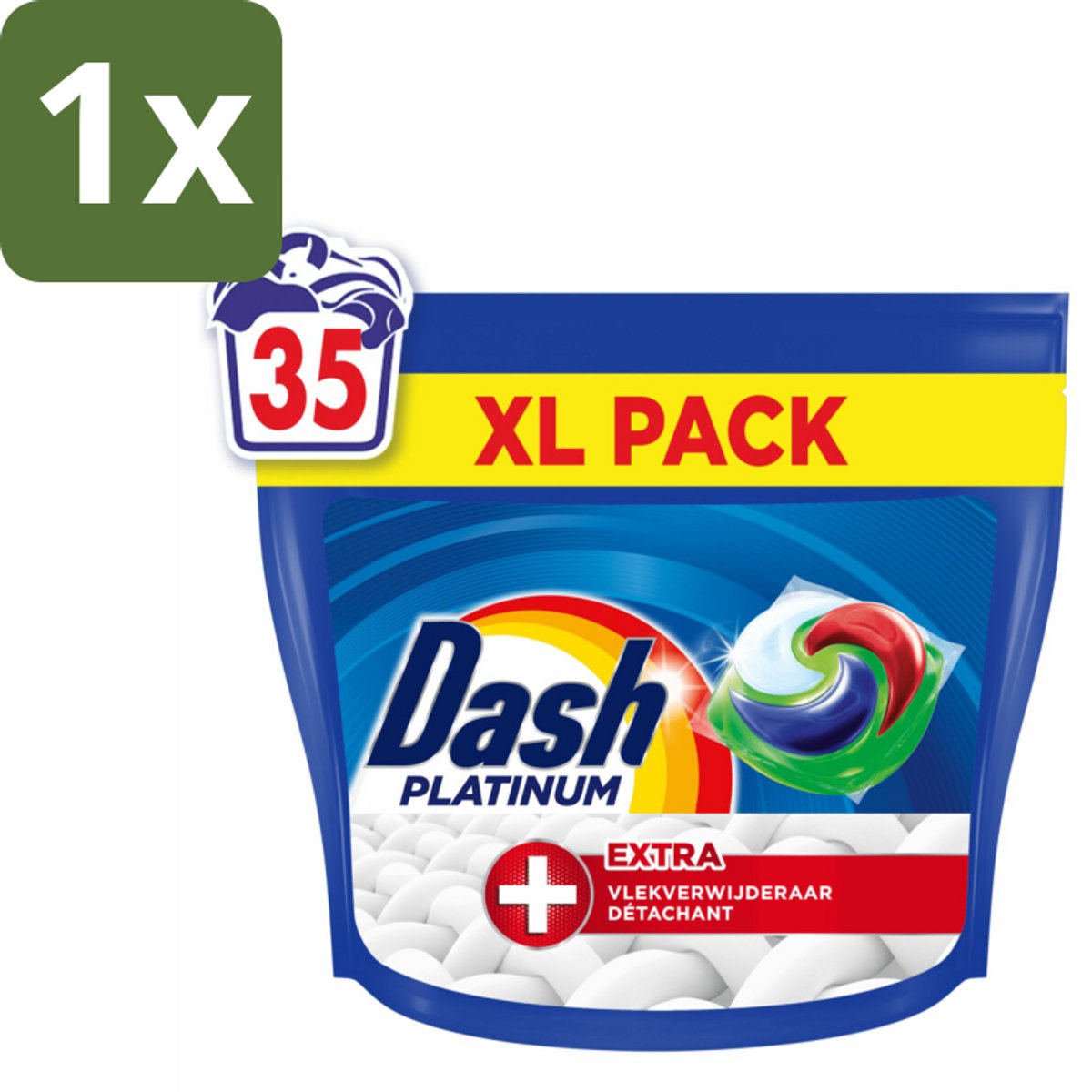Dash – Wasmiddelcapsules – 4in1 Pods + Extra Vlekkenverwijderaar – 35 capsules - 1 stuk