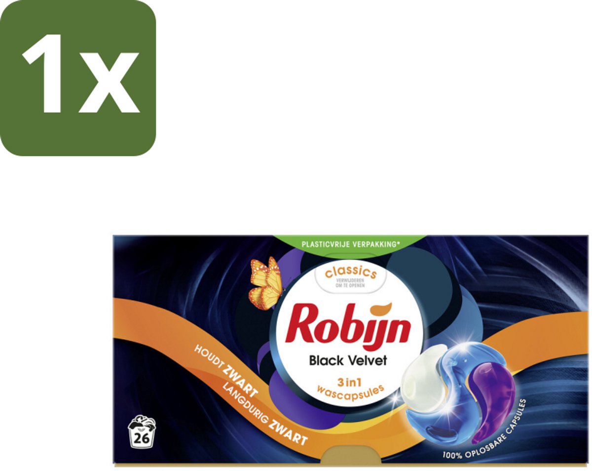 Robijn – 3-in-1 Wascapsules – Black Velvet - 26 Capsules - 1 stuk