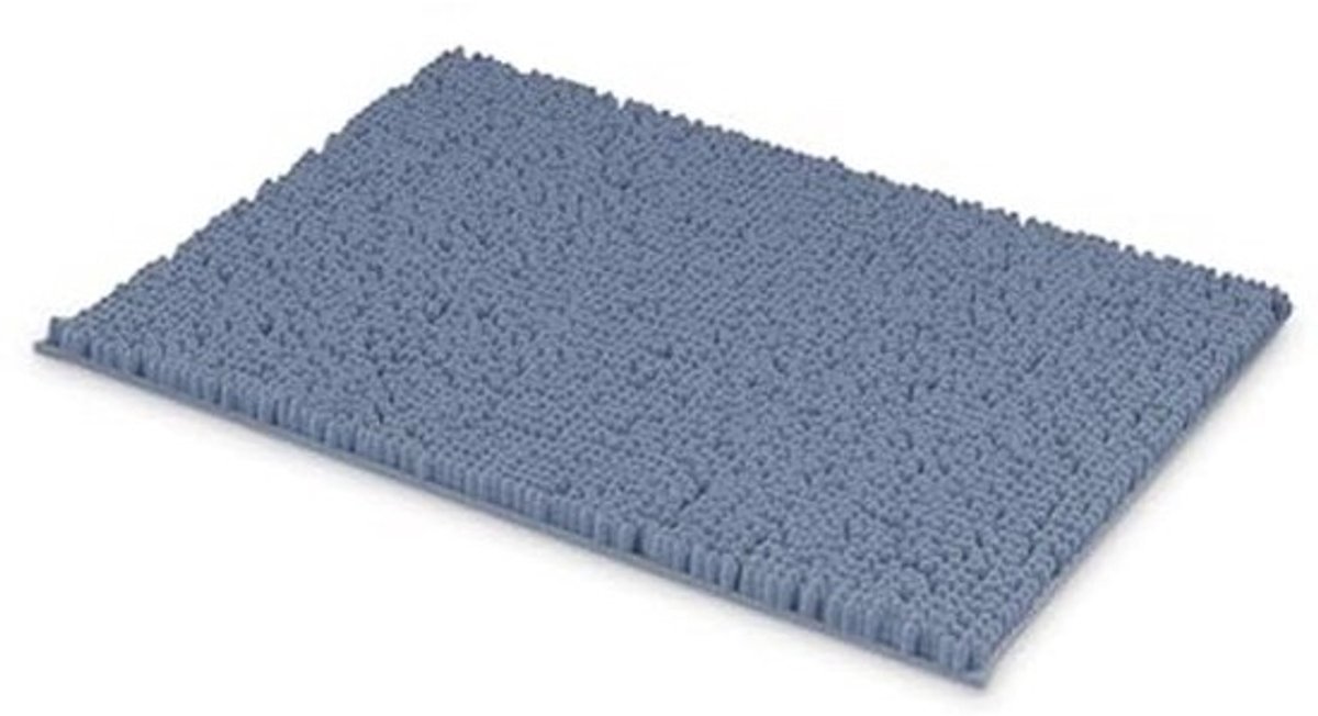 Antislip Chenille Badmat Ultra Zacht en Sterk Absorberend 60 x 40 cm - Luxe Douchemat voor Badkamer en Toilet - Nevelblauw