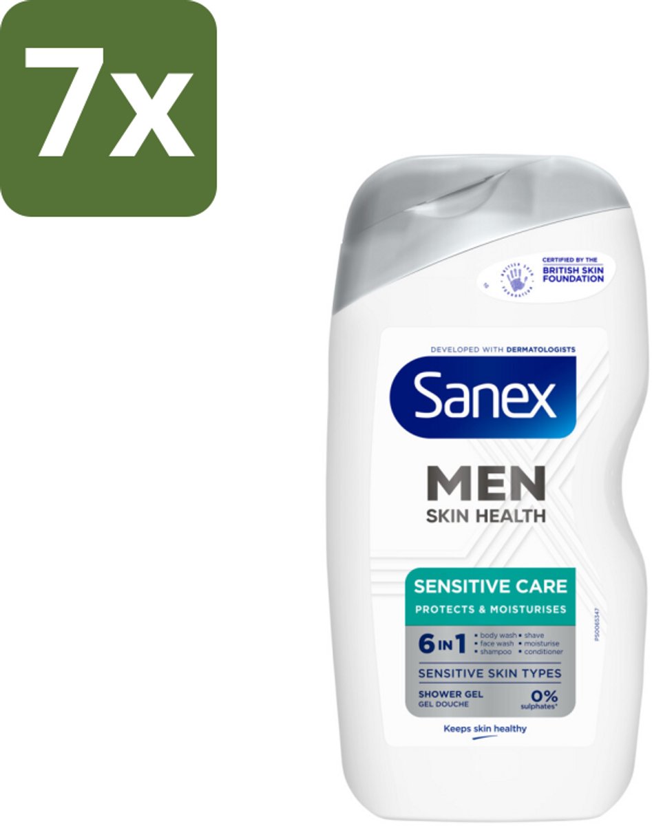 Sanex – Douchegel – Men Sensitive – 400 ml - Bulkverpakking - 7 stuks