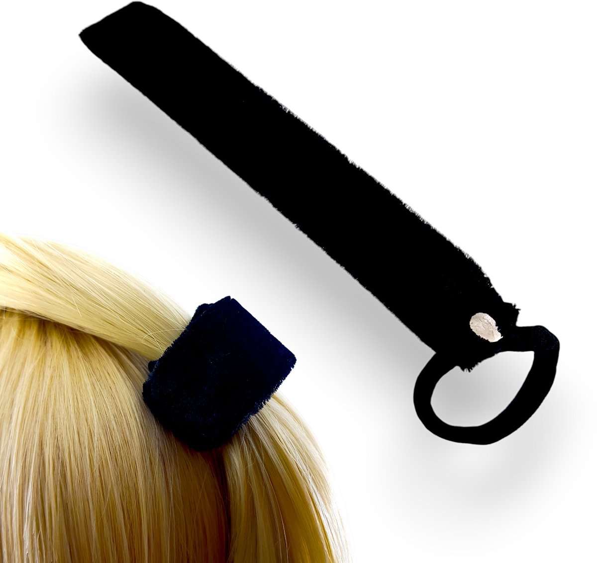 Hairagami Haarelastiek met Paardenstaart Cover - Zwart