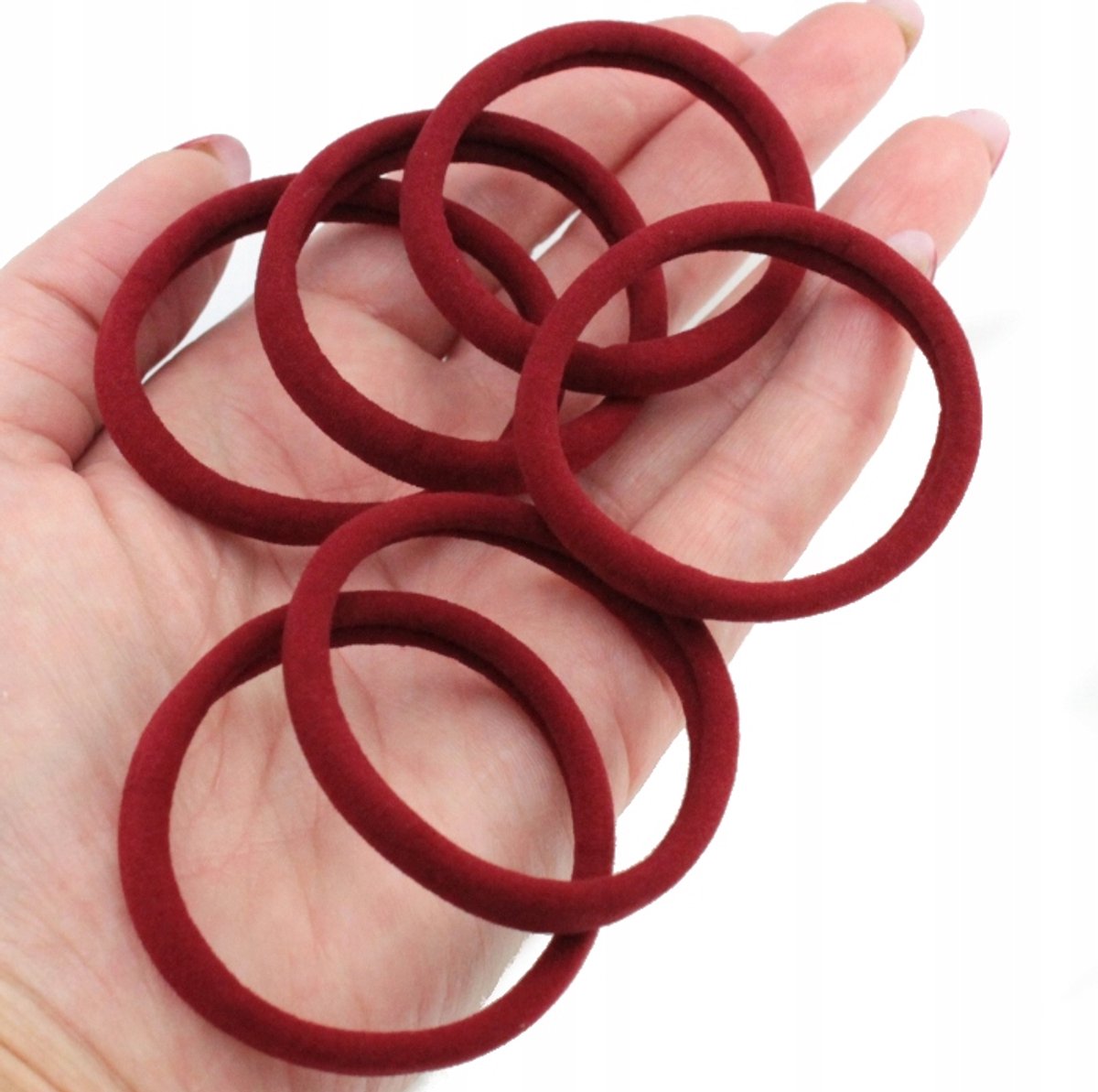 Lycra haarbandjes set - 6 stuks - Bordo - Extra elastisch