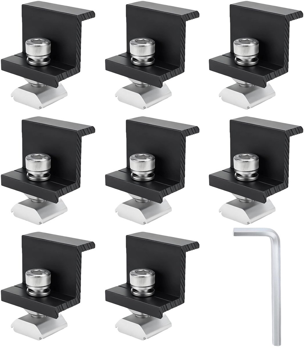 Solidchoice - Set van 8 Aluminium Solar Panel Beugels met Schroeven