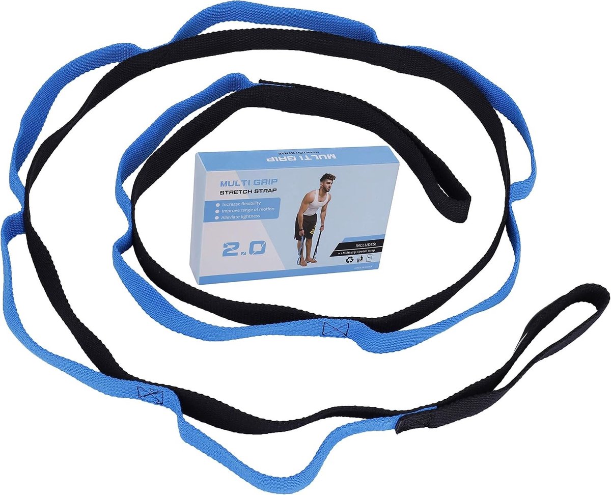 Flexibele Yoga Band met 10 Lussen, Multifunctionele Fitness Bands voor Yoga, Dans en Ballet, Inclusief Oefeninstructies en Geschikt voor Training