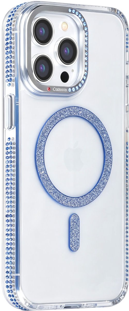 TUNIQ Backcover hoesje voor Apple iPhone 15 Pro Max - Diamond MagSafe TPU+PC - Blauw