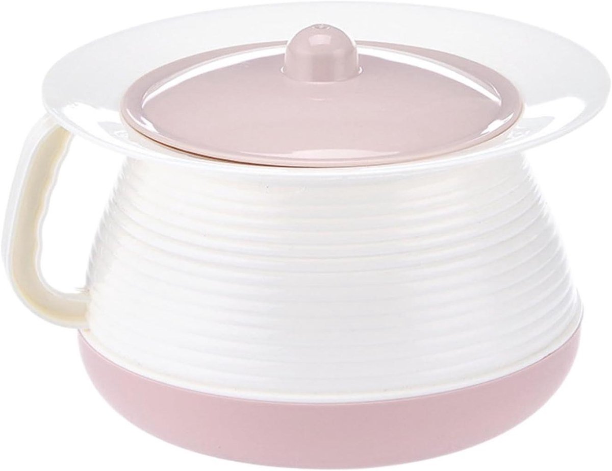 Heren Urinoir - Plascontainer Pot - Thuiszorg Ondersteuning - Geurwerend Deksel - Diameter 21 cm - Roze