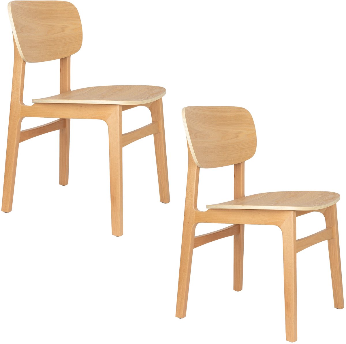 Zuiver Fleur Eetkamerstoelen Naturel - Set van 2