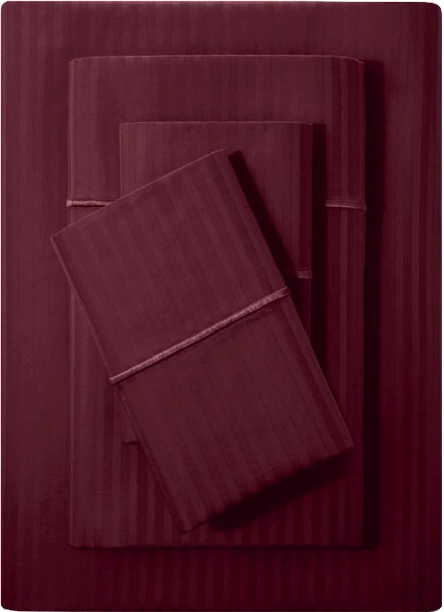 Feather & Stitch Twin Size Damast Solid Sheets - 100% Zacht Katoen College Dorm Room Ademend Bedlaken 3 stuks Set 18" - ShopVlot